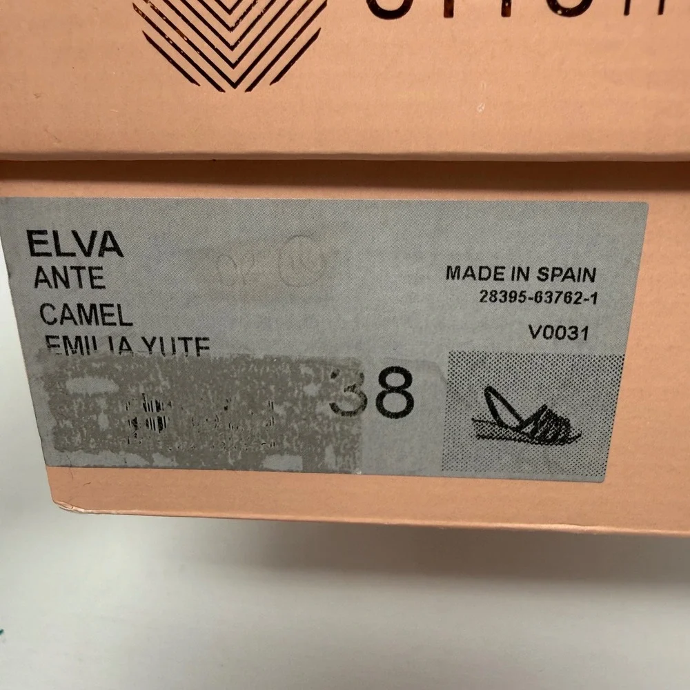 Eric Michael Elva Camel Suede Espadrille Wedge Sandals Made in Spain Size 38